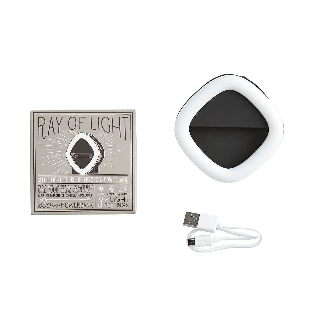NWT Pottery Barn Ray of Light Power Bank Photo Light Touch-up Mirror Selfie
